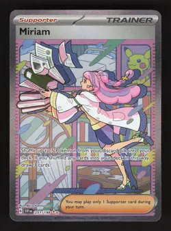 Miriam 251/198 Pokemon Scarlet Violet Trainer Full Art Holo Card - Image 1