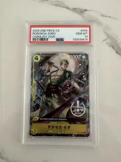 Chinese-ChinaJoy 2025 Limit Roronoa Zoro P-042 PROMO ONE PIECE Card Game PSA 10 - Image 1