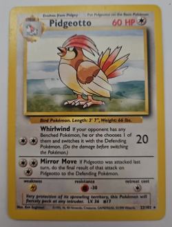 Pidgeotto 22/102 Base Set Rare Non-Holo Vintage Pokemon TCG Card LP - Image 1