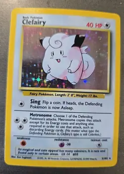 #5 Clefairy 5/102 Base Set Holo Pokemon Card TCG Never Played - Image 1