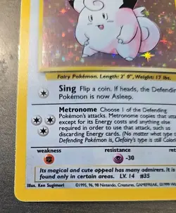 #5 Clefairy 5/102 Base Set Holo Pokemon Card TCG Never Played - Image 3