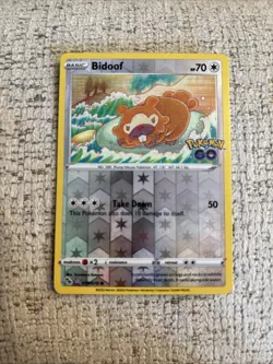 Pokemon Go Bidoof 059/078 Ditto Unpeeled Reverse Holo NM Pokemon Card ￼ - Image 1