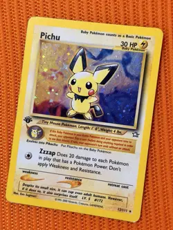 Pokemon Pichu TCG Neo Genesis 1st Edition Holo Card 12/111 | LP - Image 1