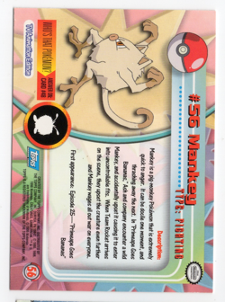 Mankey #56 Topps TV Animation Edition Pokemon Card - Image 2