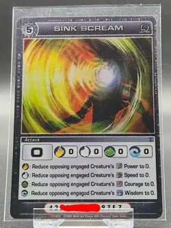 Chaotic Card : Sink Scream BTD 1st Ed ULTRA Rare Attack Holo small Crease - Image 1