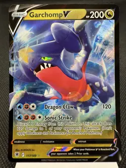 Garchomp V 117/189 - Ultra Rare Holo - Astral Radiance Pokemon Card NM - Image 1