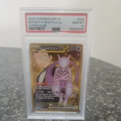 Destined Rivals Gold Team Rockets Mewtwo EX Hyper Rare Card PSA 10 - Image 1