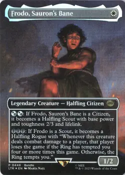 Frodo, Sauron's Bane (Borderless) (LTR) Foil Lord of The Rings 448 MTG - Image 1