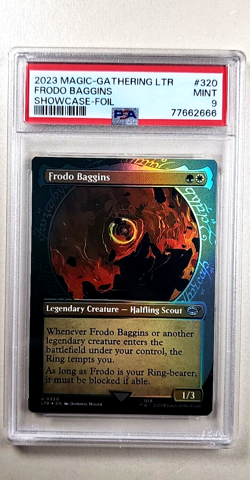 2023 MTG Magic the Gathering LOTR Lord of the Rings Foil 320 Frodo Baggins PSA 9 - Image 1