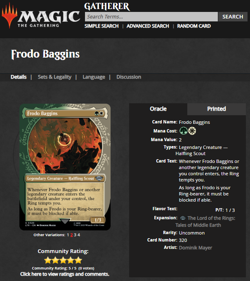 2023 MTG Magic the Gathering LOTR Lord of the Rings Foil 320 Frodo Baggins PSA 9 - Image 4