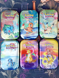 Pokemon Mini Tin Lot (x6) - Kanto Friends & Kanto Power - NO PACKS - Image 1