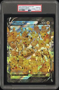 2021 POKEMON SWSH BLACK STAR PROMO CELEBRATIONS COLL-TAG PIKACHU V-UNION PSA 10 - Image 1