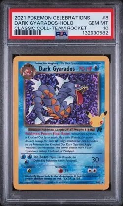 2021 Pokemon Celebrations Dark Gyarados #8 Holo Classic Collection PSA 10 Gem ?? - Image 1