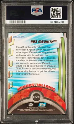 PSA 10 MEOWTH FOIL #HV9 TV ANIMATION EDITION SERIES 3 POKEMON TOPPS ENGLISH - Image 2