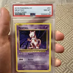 Pokemon Mewtwo Holo Cracked Ice PSA 8 NM-MT - 2016 XY Evolutions 51/108 TCG - Image 1