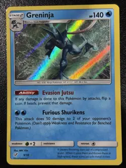 Pokemon TCG Greninja 9/18 Detective Pikachu Holo NM - Image 1