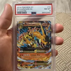 2014 Pokemon XY M CHARIZARD EX 13/106 Flashfire PSA 8 NM-MT Foil Mega - Image 1