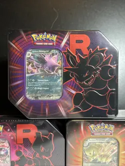 Pokemon TCG Destined Rivals Team Rocket Tin LOT (3) Complete Art Set New Sealed - Image 3