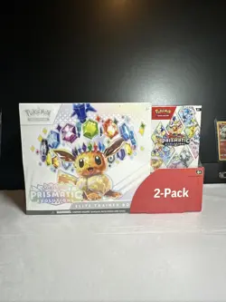 Pokemon TCG Costco Prismatic Evolutions 2-Pack ETB and Booster Bundle NEW - Image 1