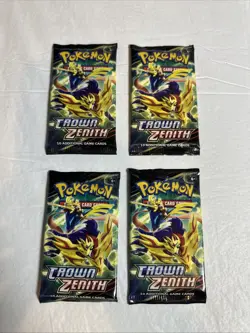 4x Pokemon TCG Crown Zenith FACTORY SEALED BOOSTER PACKS BRAND NEW - Image 1