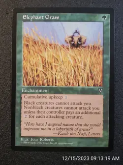 Elephant Grass Visions UN-PLAYED NM Uncommon MAGIC THE GATHERING CARD (DS3D1A8). - Image 1