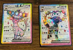 UMBREON AND ESPEON EX PRISMATIC EVOLUTIONS 175 & 176 Promo Cards NM - Image 1