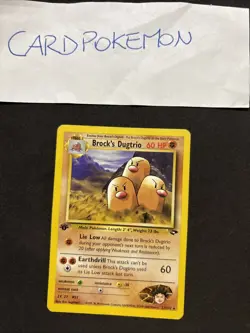 Pokemon Card Brock’s Dugtrio 22/132 1STGym Challenge-Eng-No Holo-Exc! - Image 1