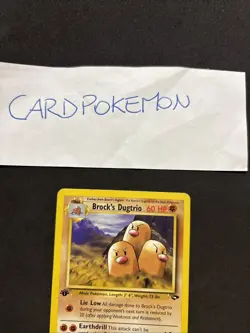 Pokemon Card Brock’s Dugtrio 22/132 1STGym Challenge-Eng-No Holo-Exc! - Image 2