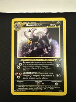 Pokemon Card Houndoom 4/75- Set Neo Discovery -Holo-Ita-Mint - Swirl - Image 2