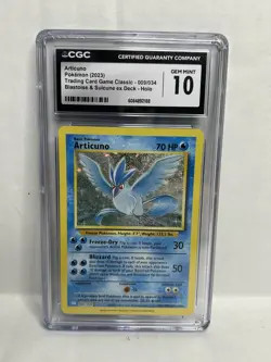 CGC 10 GEM MINT Articuno 009/034 HOLO RARE Classic Pokemon Card 2023 - Image 1