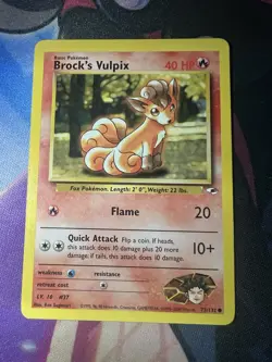 Pokemon TCG Brock's Vulpix Gym Heroes Common Card 73/132 MP/LP - Image 1