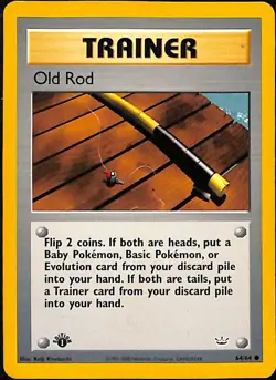 Old Rod 64/64 Neo Revelation 1st Edition Vintage Pokemon 2000 Card - Image 1