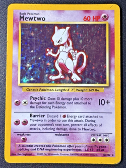 Mewtwo 10/102 Base Set Pokemon Card Holo Foil Rare HP - Image 1