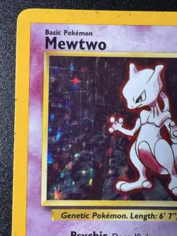 Mewtwo 10/102 Base Set Pokemon Card Holo Foil Rare HP - Image 3