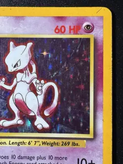 Mewtwo 10/102 Base Set Pokemon Card Holo Foil Rare HP - Image 4