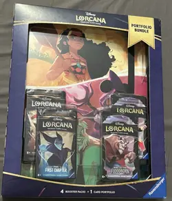 TCG Disney Lorcana Portfolio Bundle [4 Booster Packs & 1 Card Portfolio] - Image 1