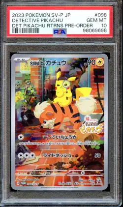 PSA 10 Detective Pikachu 098/SV-P Pre-Order Promo Japanese Pokemon Card GEM MINT - Image 1