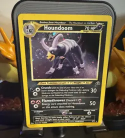 Neo Discovery Houndoom 4 / 75 Holo Rare W/ Mouth Swirl Pokemon Card - Read Desc. - Image 1