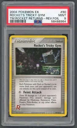 Pokemon Cards - PSA 9 Rocket's Tricky Gym 90/109 - Team Rocket Returns MINT PSA9 - Image 1