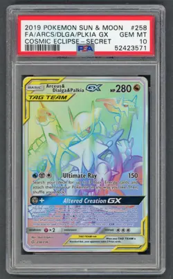 Pokemon Cards - PSA 10 Arceus & Dialga & Palkia GX 258/236 - Cosmic Eclipse - Image 1
