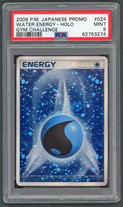 Pokemon Cards - PSA 9 Water Energy 024 - JPN Promo Gym Challenge - MINT PSA9 - Image 1