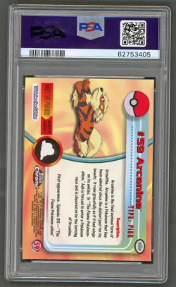 Pokemon Cards - PSA 9 Arcanine 59 - Topps Chrome TV - MINT - PSA9 - Image 2