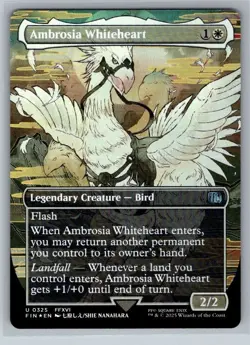 Ambrosia Whiteheart Borderless Foil Final Fantasy Magic the Gathering MTG - Image 1