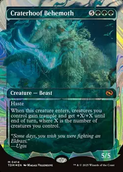 Mint/Near-Mint, English - 1 x MTG Craterhoof Behemoth - Halo Foil - Showcase Tar - Image 1