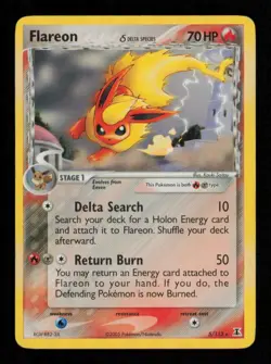 Pokemon Card Flareon 5/113 ex Delta Species Holo Foil Rare Vintage LP 2005 - Image 1