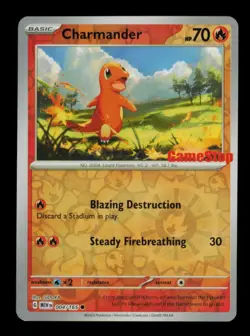 Pokemon Card Charmander 004/165 GameStop 151 Promo USA Reverse Holo LP 2023 - Image 1