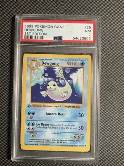 1999 Pokemon Game Dewgong #25 Shadowless 1st. Edition PSA 7 - Image 1