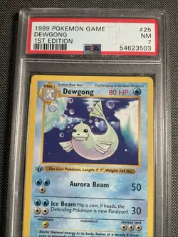1999 Pokemon Game Dewgong #25 Shadowless 1st. Edition PSA 7 - Image 3