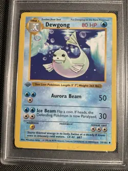 1999 Pokemon Game Dewgong #25 Shadowless 1st. Edition PSA 7 - Image 4