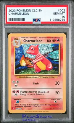Pokemon Card PSA 10 Charmeleon 002/034 CLC Classic Collection Base Set Holo 2023 - Image 1
